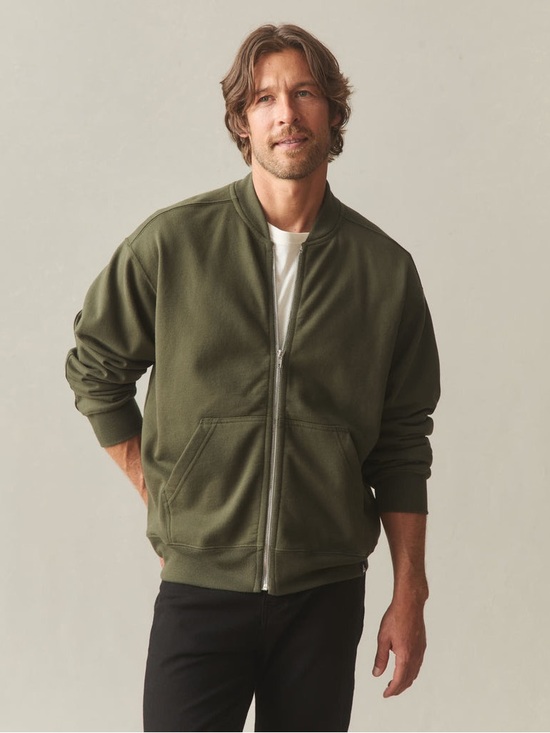 American Giant Other - American Giant Mens Fleece Bomber Jacket Olive Green size XL zip up